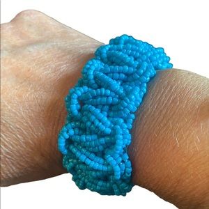Turquoise Woven Beaded Adjustable Bracelet
